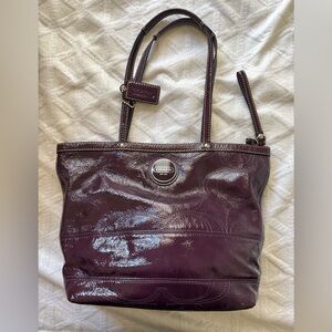 Coach Patent Leather Plum Shoulder Bag